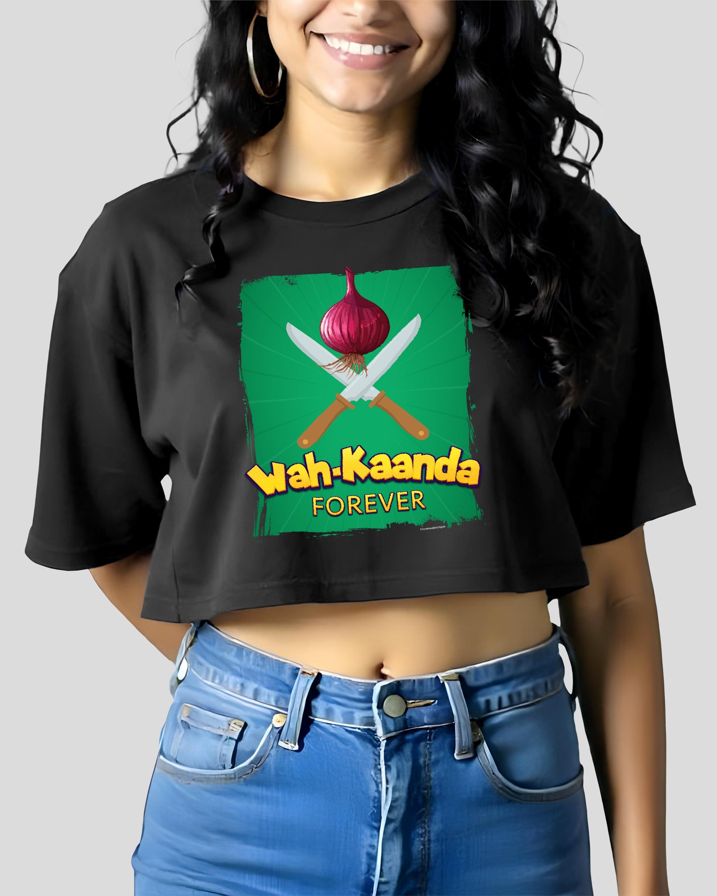 Wah-Kaanda Forever Printed Women's Oversized Cropped Tee