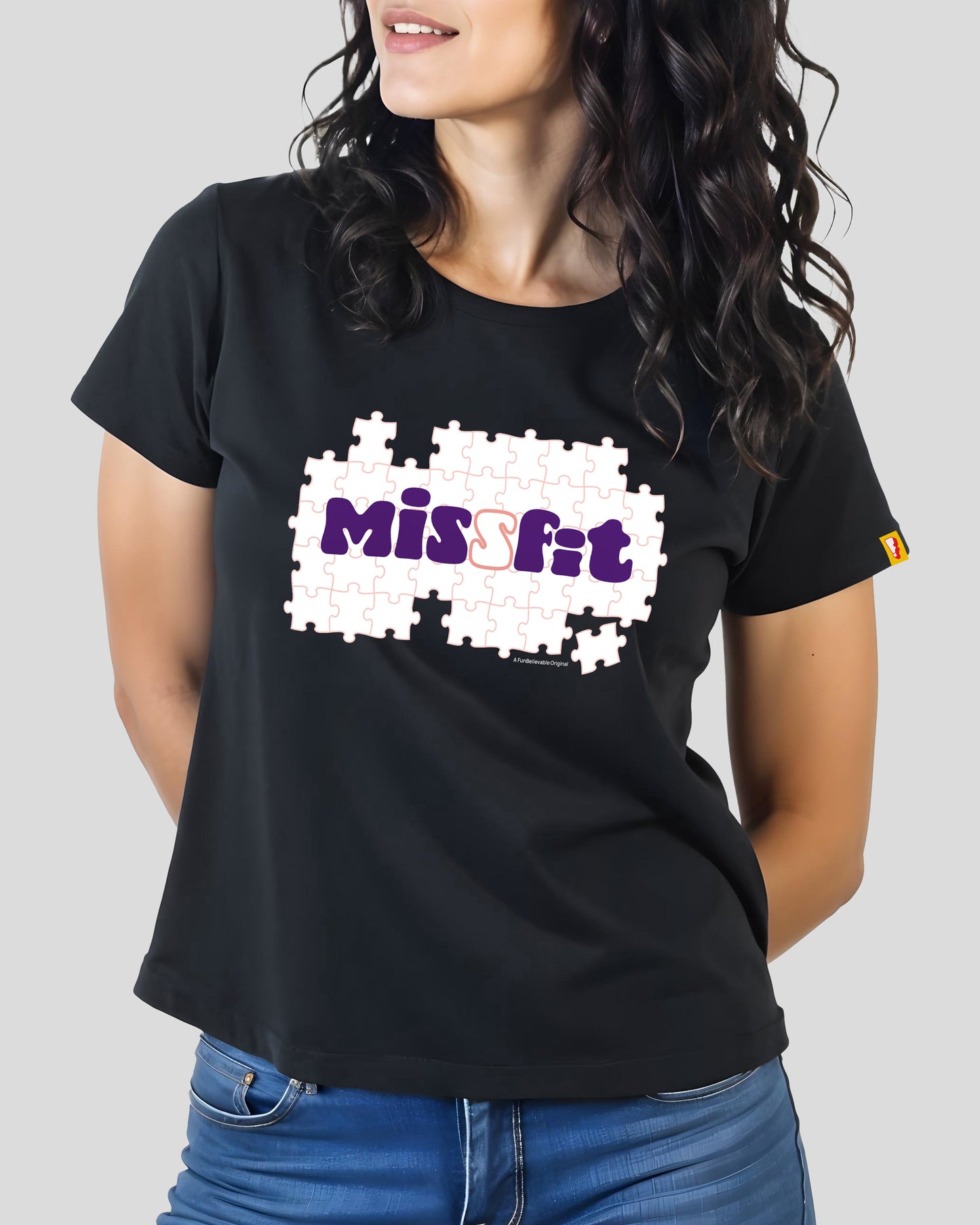 Missfit Printed Women's Regular Round Neck Tee