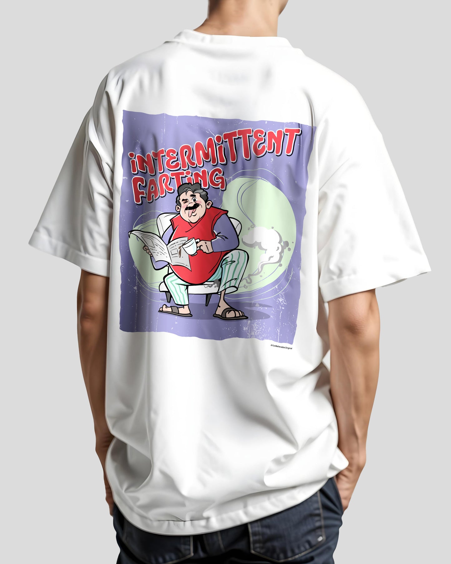 Intermittent Farting Printed Unisex Oversized Tee