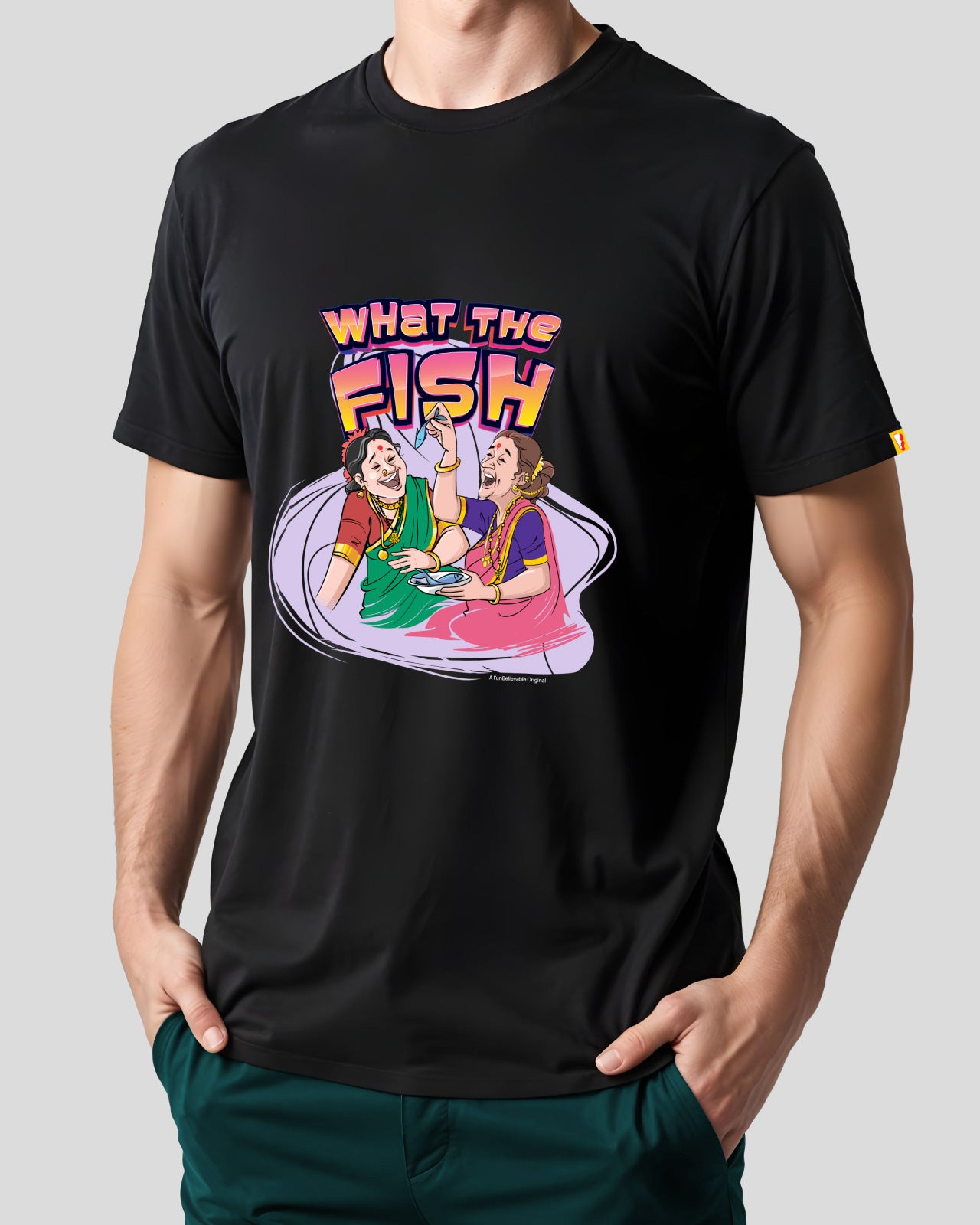What The Fish  Printed Men's Regular Round Neck Tee