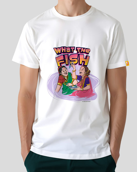 What The Fish  Printed Men's Regular Round Neck Tee