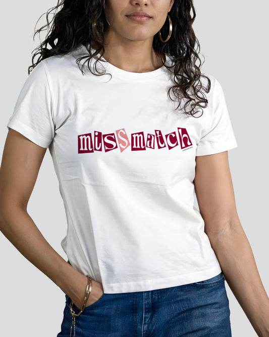 Missmatch Printed Women's Regular Round Neck Tee